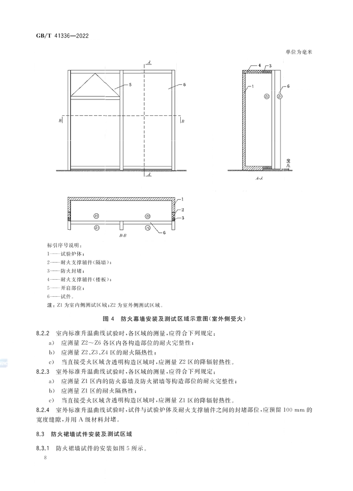 GB/T 41336-2022《建筑幕墻防火性能分級及試驗(yàn)方法》全文公開