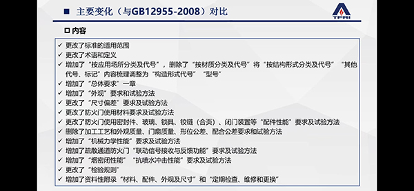 簡述防火門新標準修訂變化情況